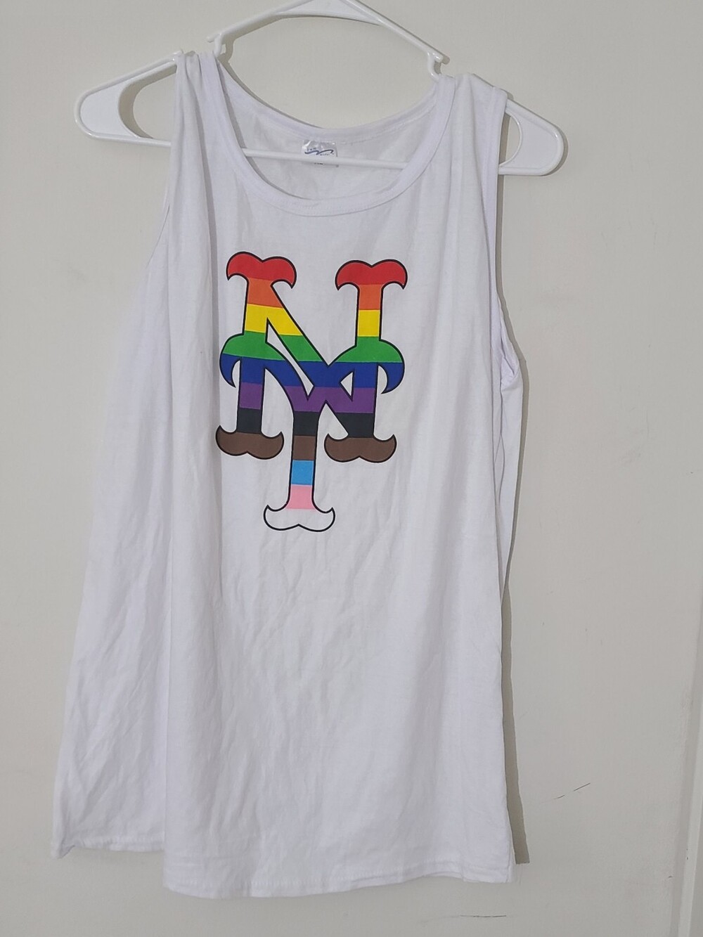 New York Mets Pride White Tank Top T-Shirt Citi Field SGA 6/13/25 Size XL